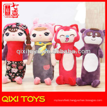 custom hot sale animal style plush pen and pencil bags for kids